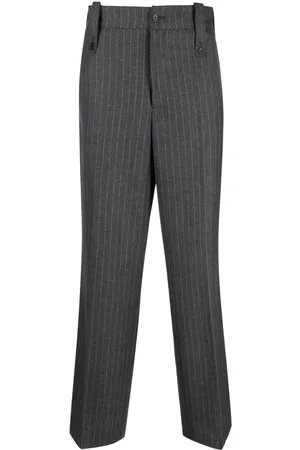 PAURA Stripe-print straight-leg trousers