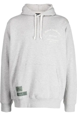 Izzue Logo-embroidered drawstring cotton hoodie
