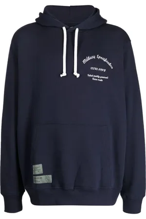 Izzue Logo-embroidered drawstring cotton hoodie