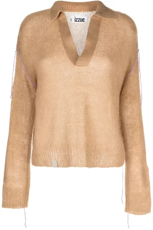 Izzue Decorative-stitching polo-collar jumper