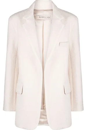 BLANCA Notched-lapels textured-finish blazer