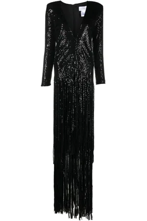 Ana Radu Sequin-embellished V-neck maxi dress