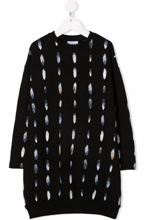 MARCELO BURLON Feather-print sweatshirt dress