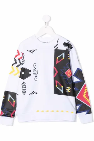 MARCELO BURLON Patchwork cotton sweatshirt