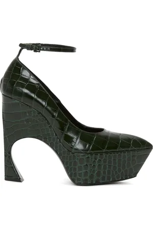 Victoria Beckham Crocodile-effect 100mm leather pumps