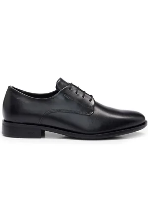 HUGO BOSS Almond-toe leather derby shoes