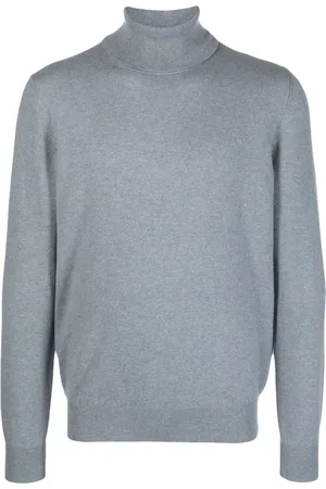 BARBA Mélange-effect cashmere roll-neck jumper