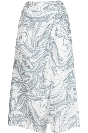 Simkhai Izabella marble-print midi skirt