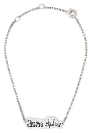Acne Studios Logo-pendant chain-link necklace