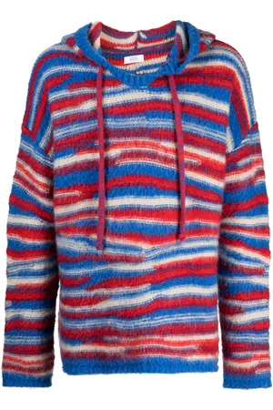 ERL Striped intarsia-knit hoodie