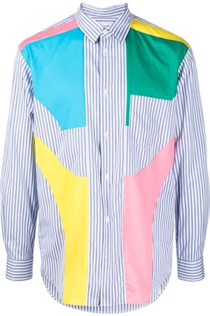 Comme des Garçons Stripped patchwork cotton shirt
