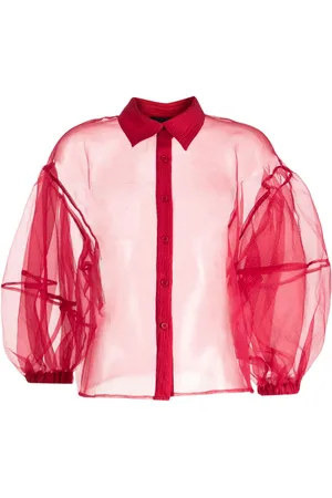 Cynthia Rowley Puff-sleeve organza shirt