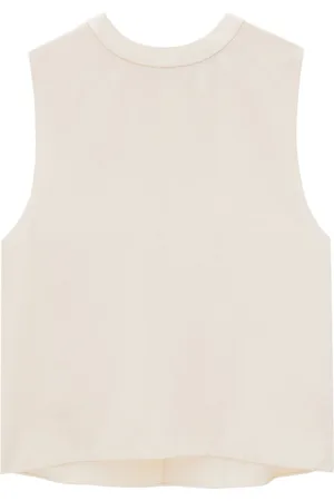 Saint Laurent Round-neck silk top