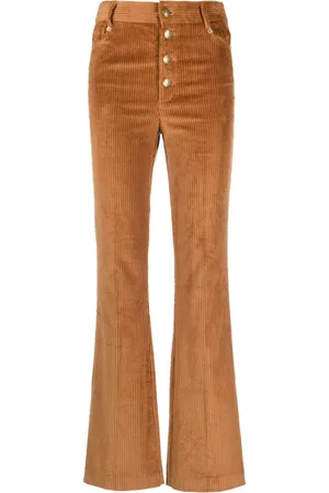 Twin-Set Logo-plaque corduroy flared trousers