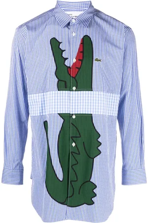 Comme des Garçons X Lacoste logo-print checked shirt
