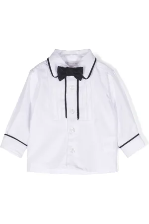 PATACHOU Bow-detail two-tone shirt
