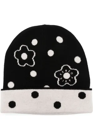 Kenzo Logo-intarsia knitted wool beanie