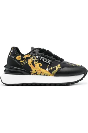 VERSACE Logo-patch almond-toe sneakers