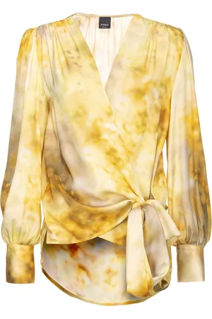 Pinko Abstract-print wrap blouse