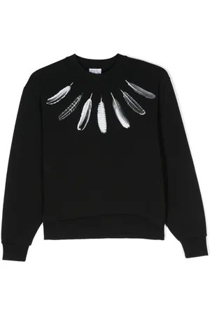 MARCELO BURLON Feather-print cotton sweatshirt