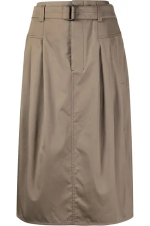 LEMAIRE Belted-waist pleated midi skirt