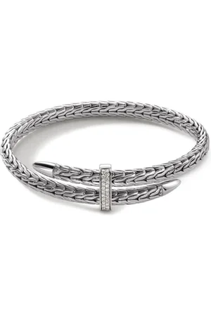 John Hardy Sterling Spear Flex diamond cuff bracelet