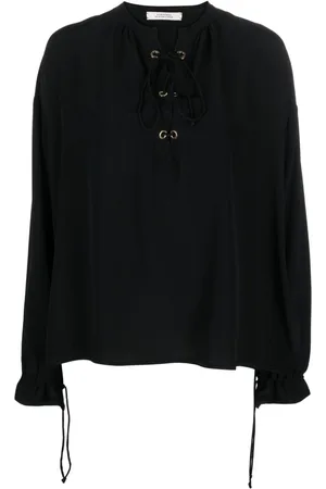 Dorothee Schumacher Lace-up neckline silk blouse