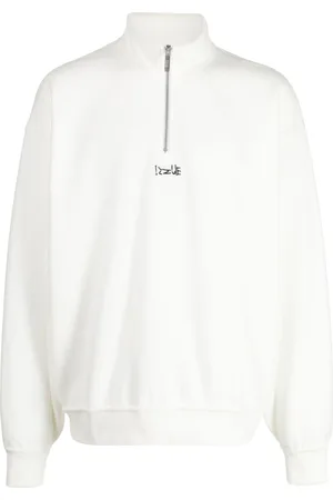 Izzue Stud-embellished half-zip sweatshirt