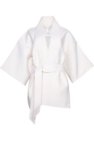 WARDROBE.NYC Wrap-design short coat