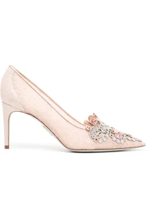 RENE CAOVILLA 80mm crystal-embellished leather pumps