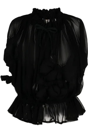 Comme des Garçons Bow-detail semi-sheer blouse