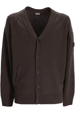 C.P. Company V-neck logo-patch cardigan