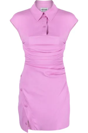 Moschino Ruched-bodice polo minidress
