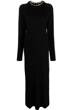Paco rabanne Knitted long-sleeve long dress