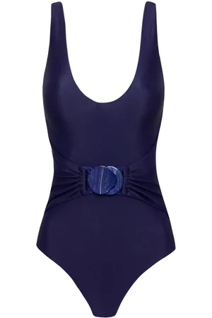 Rebecca Vallance Alba belted V-neck swimsuit
