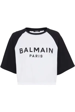 Balmain Logo-print cropped cotton T-shirt