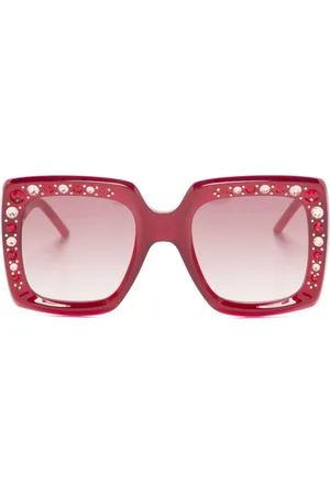 Carolina Herrera Crystal-embellished square-frame sunglasses
