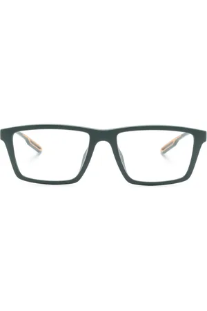 Emporio Armani Logo-embossed rectangle-frame glasses