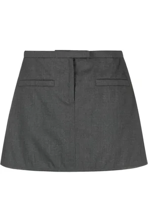 Courrèges Logo-appliqué trapeze miniskirt