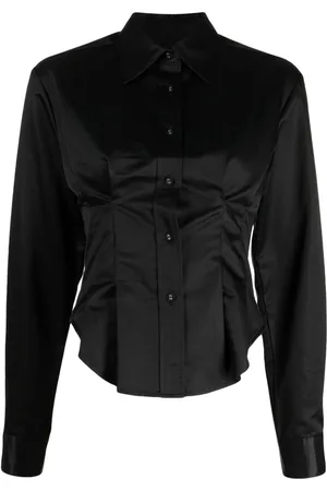 Cynthia Rowley Satin-trim slim-cut shirt