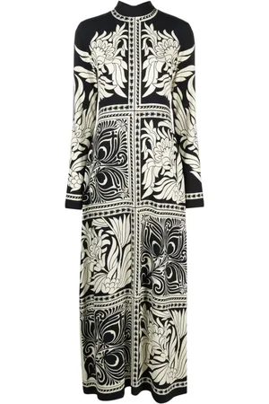 La DoubleJ Halle placée-print maxi dress