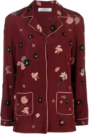 VALENTINO GARAVANI Floral embellished silk shirt