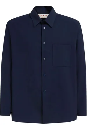 Marni Logo-patch virgin-wool shirt
