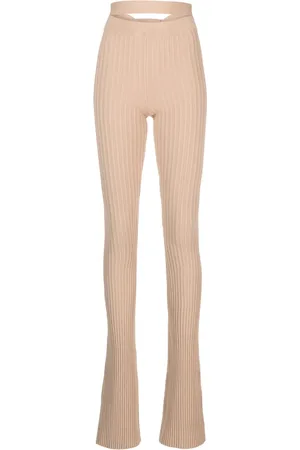 ANDREADAMO Ribbed-knit flared trousers