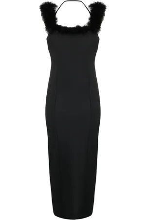 The Attico Feather-trim midi dress