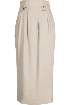 MAME KUROGOUCHI Pleat-detailing midi skirt
