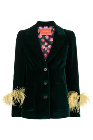 La DoubleJ Keaton feather-detailing blazer