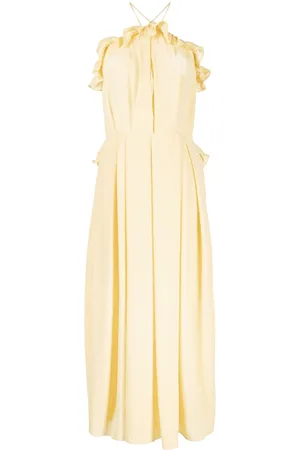 Bambah Halterneck ruffled midi dress
