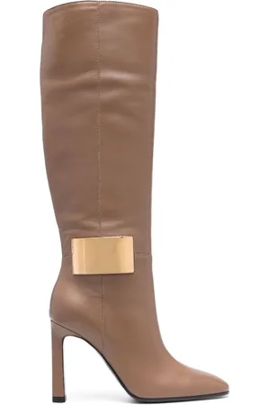 Sergio Rossi Round-toe 100mm leather boots