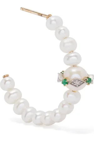 Pascale Monvoisin 9kt yellow-gold Chelsea N°1 pearl and diamond hoop earring